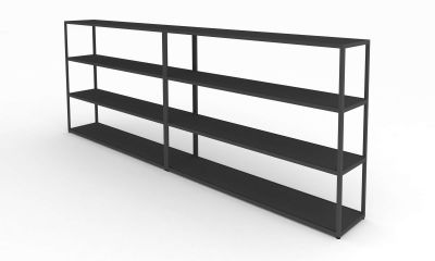 New Order hohes Regal horizontal offen 300 cm breit Hay